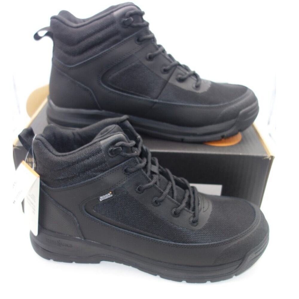 NEW Bogs Boots  Men's 12 Shale Waterproof Glacial Grip Black 72770